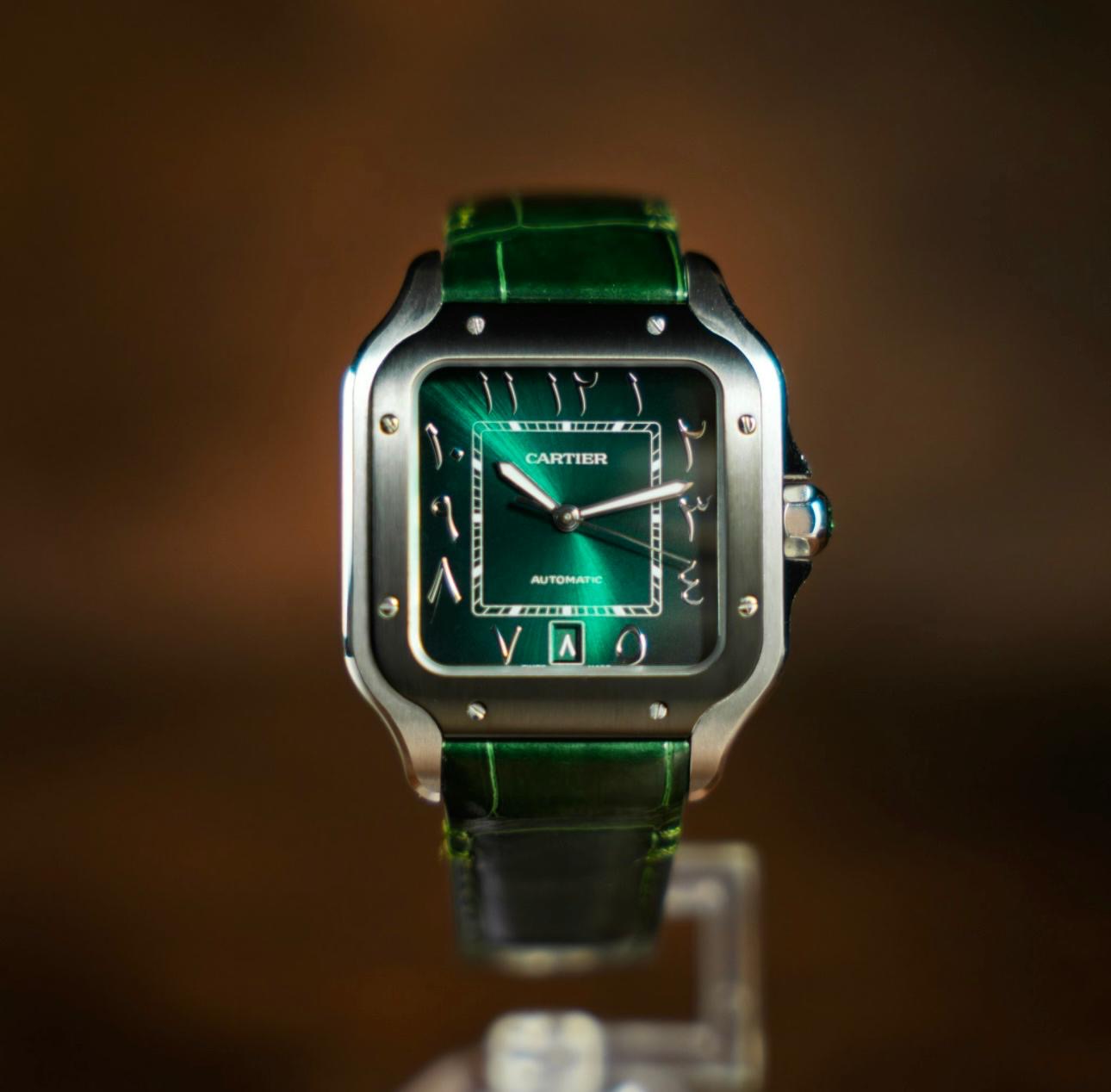Cartier Santos Arabic Green Dial WSSA0055.