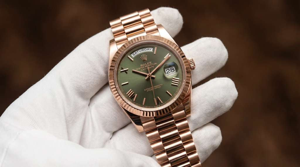 Day Date 228235 Olive Green Dial.