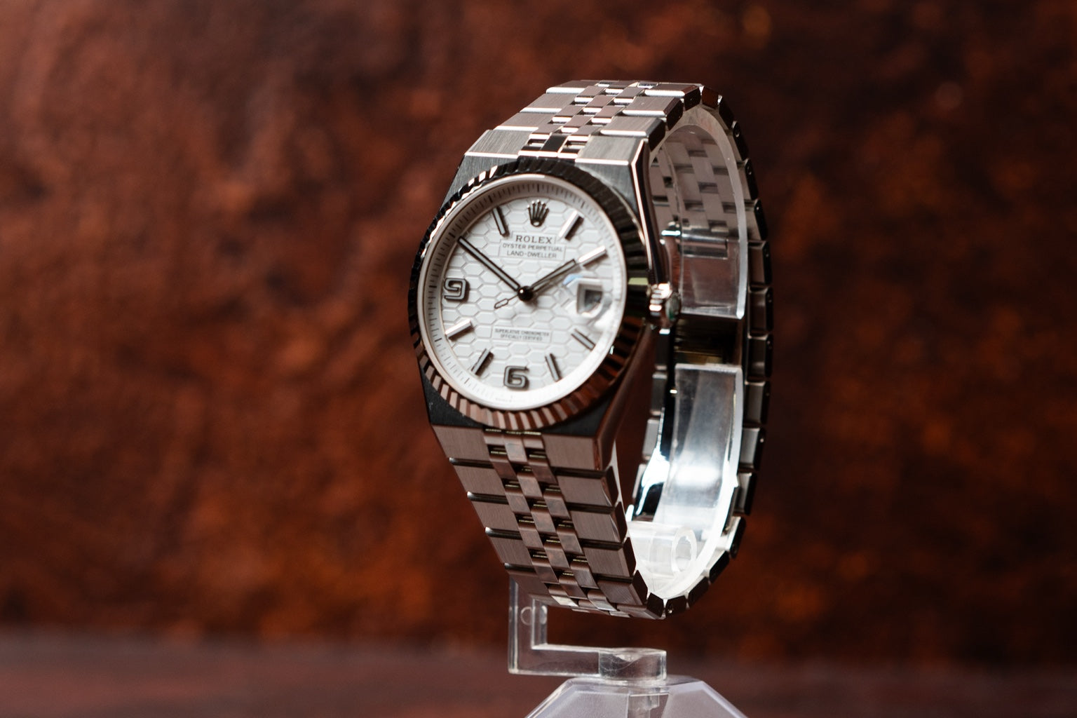 Rolex Land-Dweller 40 – White Honeycomb Dial | Ref. 127334